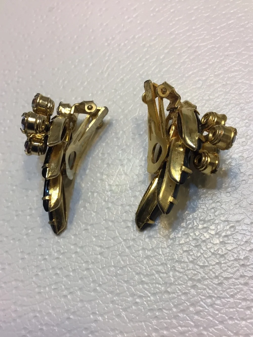 Juliana D&E Black Glass AB Crystals JULIANA Cluster Clip-on Earrings